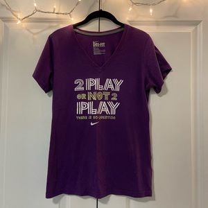 Nike Dri-fit Purple “2 play or not 2 play” tee